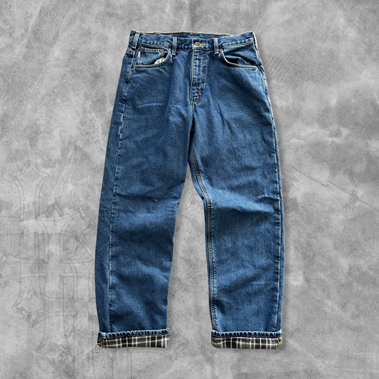 Denim Carhartt Flannel Lined Jeans 1990s (35x32)