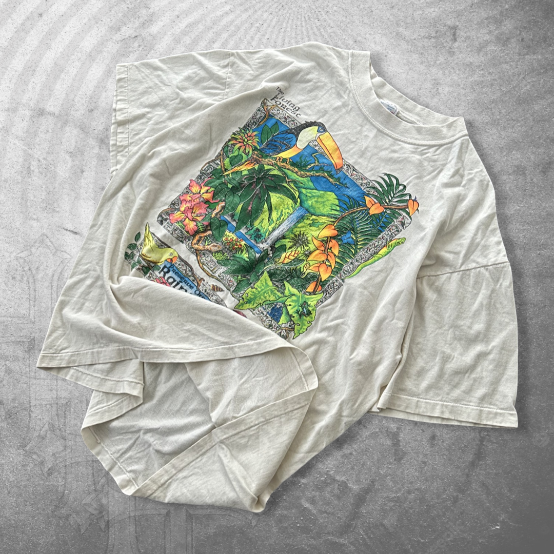Bone White Rainforest Cafe Shirt 1990s (XL)