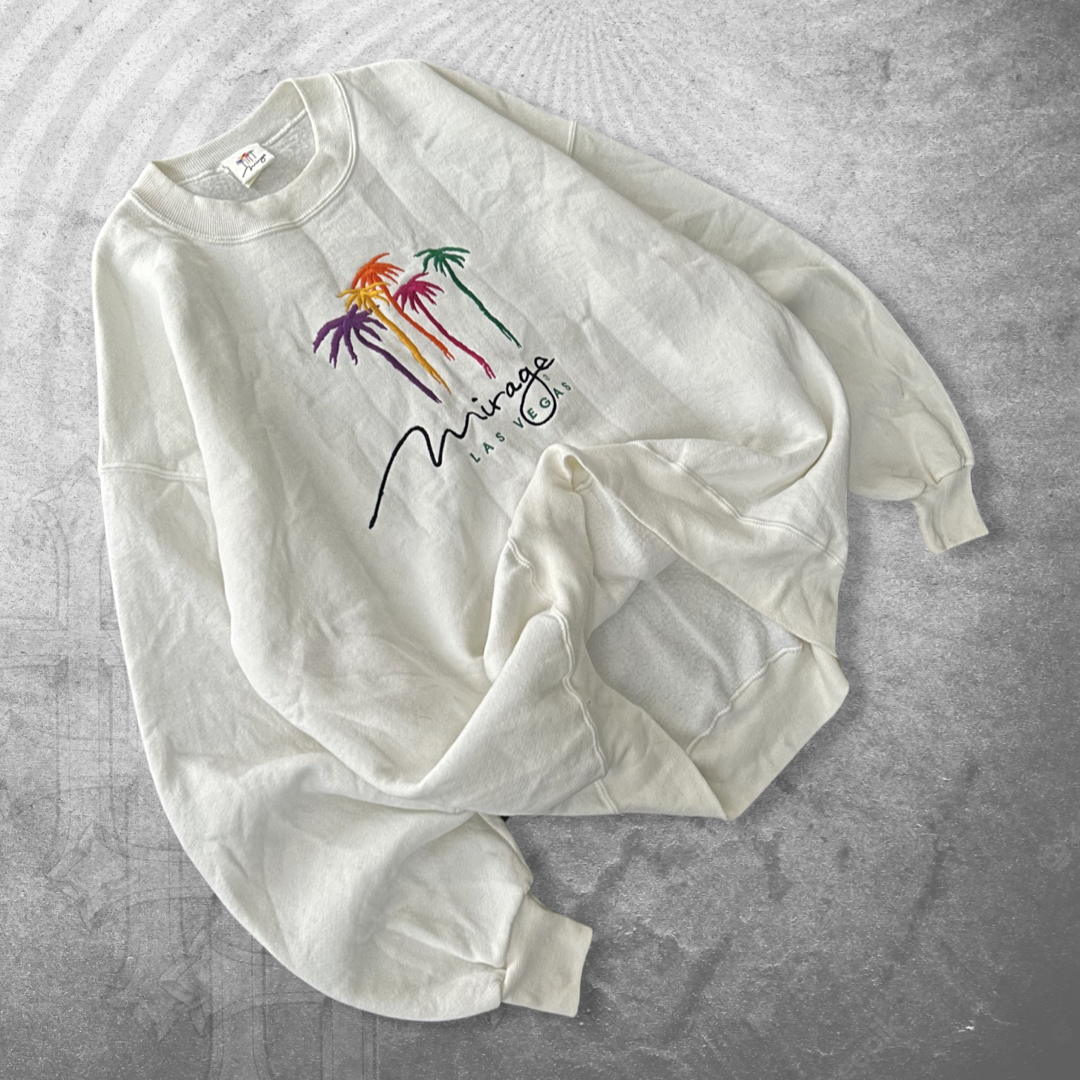 Bone White Mirage Las Vegas Sweatshirt 1990s (XL)