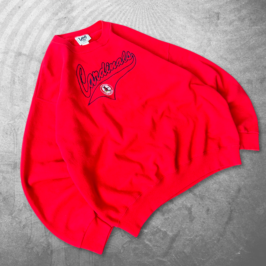 Red St Louis Cardinals Sweatshirt 1990s (XL)