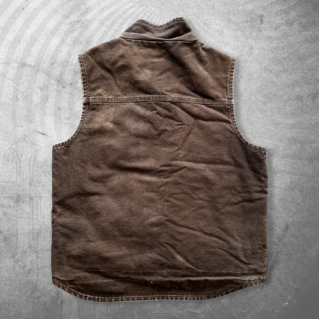 Faded Mocha Brown Carhartt Work Vest 2000s (M)