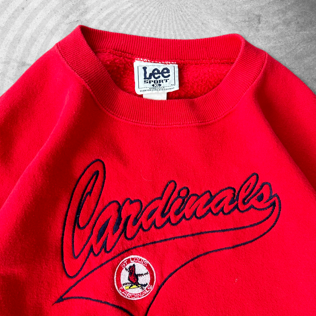 Red St Louis Cardinals Sweatshirt 1990s (XL)