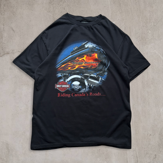 Black Harley Biker Shirt 2000s (L)