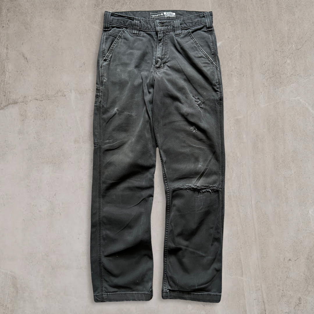 Distressed Dark Grey Carhartt Pants 2000s (29x30)