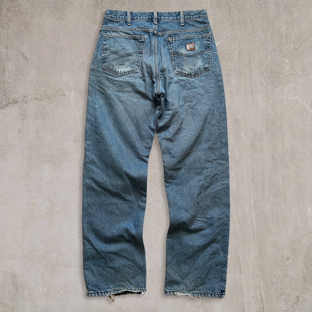 Faded Carhartt Jeans Fleece Lined 1990s (32x32)
