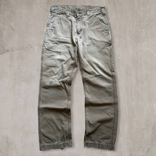 Faded Distressed Tan Carhartt Carpenter Pants 2000s (33x30)