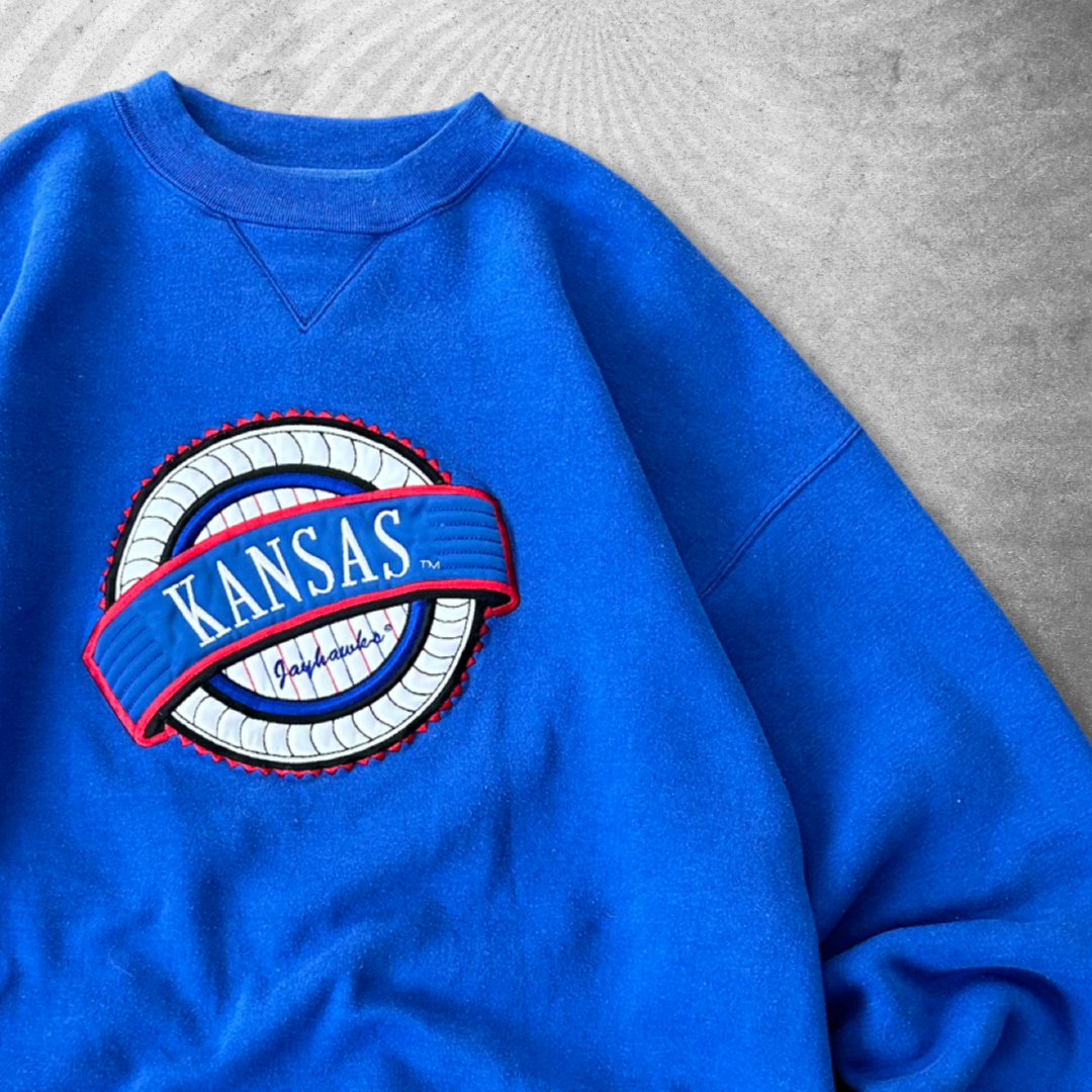 Blue Kansas University Sweatshirt 1990s (XL)