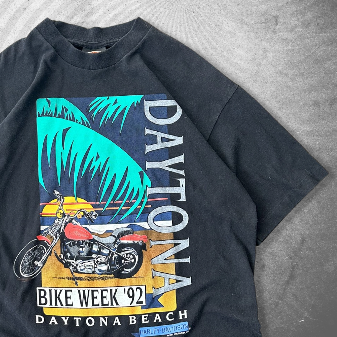 Black Harley Bike Week Shirt 1992 (XL)