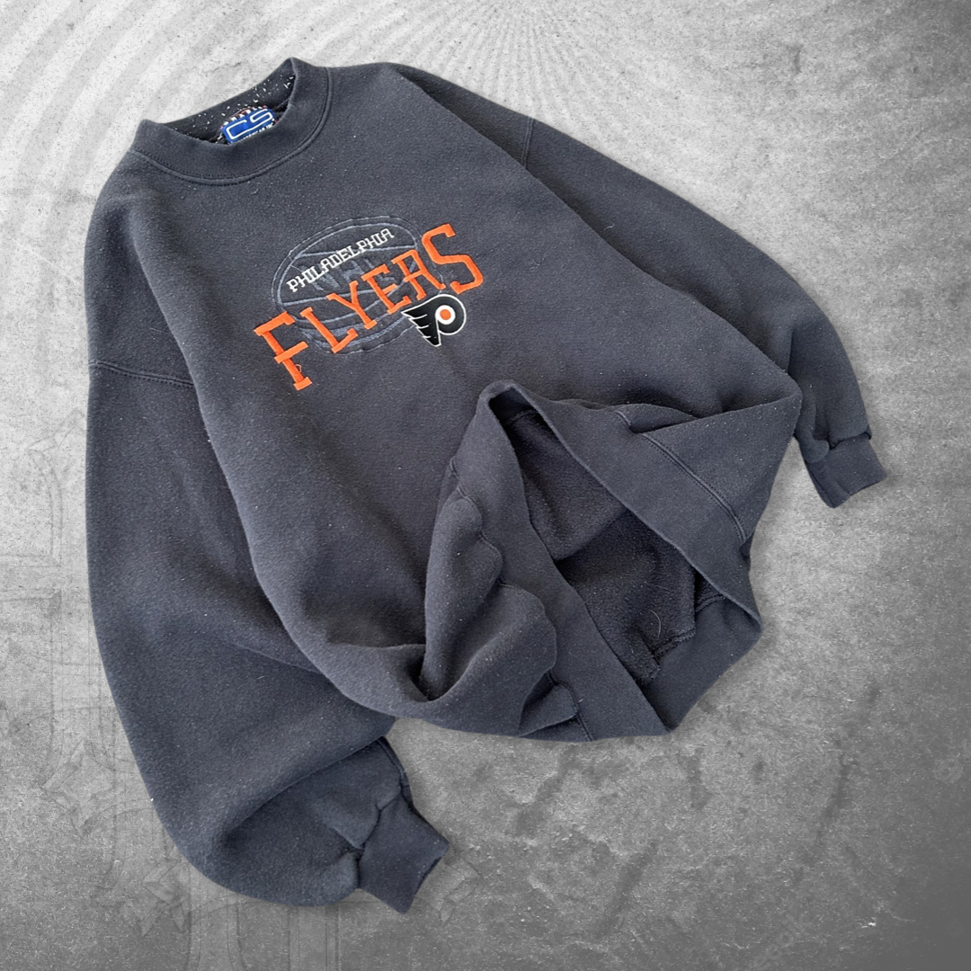 Faded Black Philadelphia Flyers Sweatshirt 1990s (M)