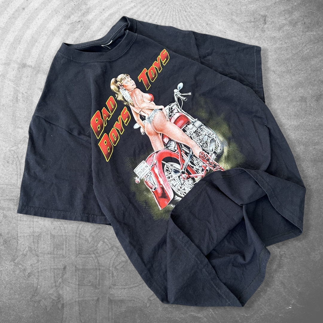 Black Bad Boys Toys Biker Shirt 1990s (L)