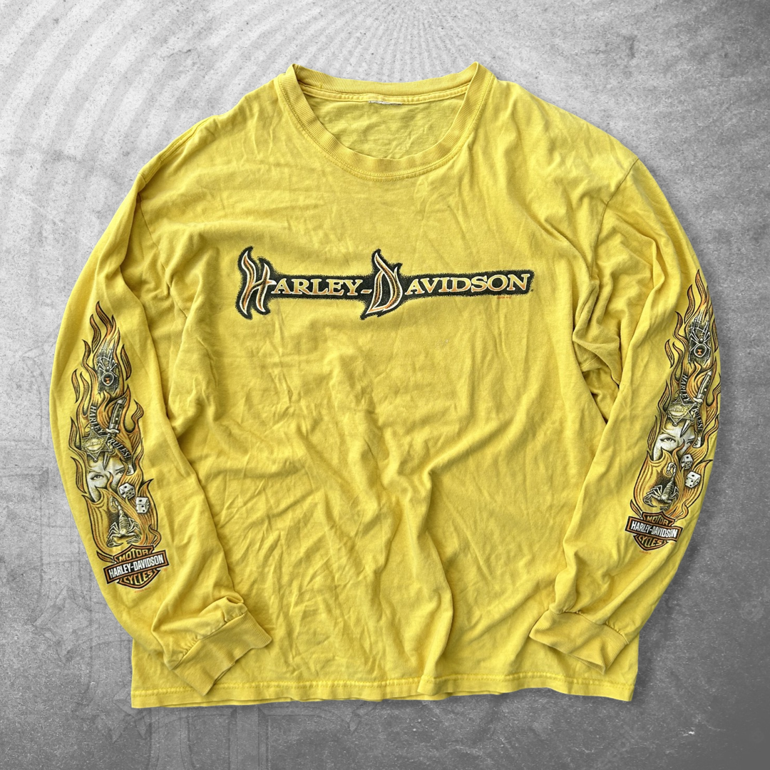 Yellow Harley Davidson Long Sleeve Shirt 2006 (L)