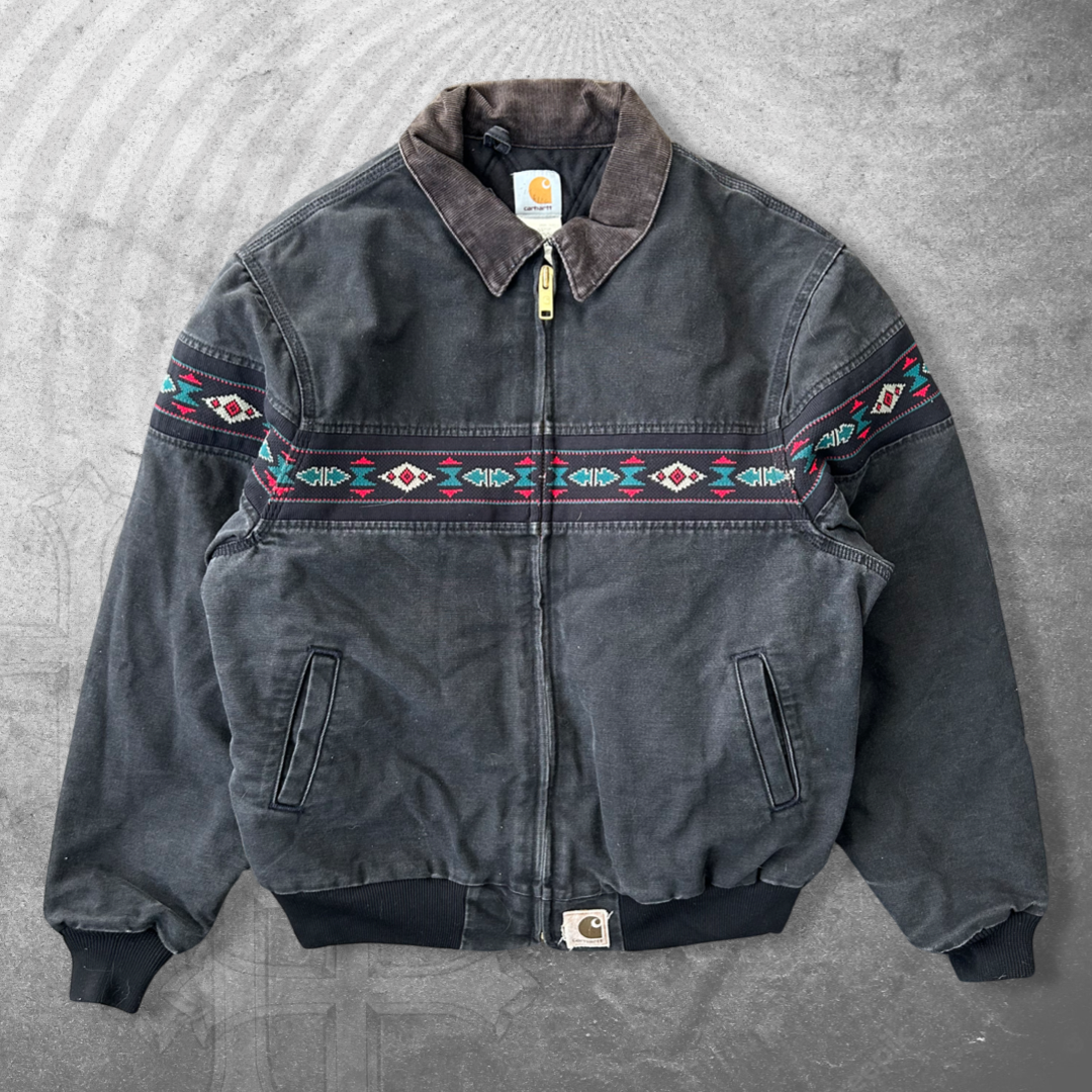 Faded Black Carhartt Aztec Jacket 1990s (L)