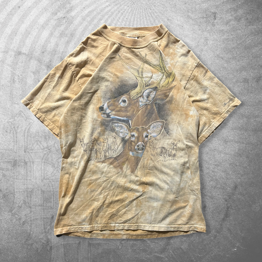 Faded Yellow Deer Nature Shirt 1990s (M)