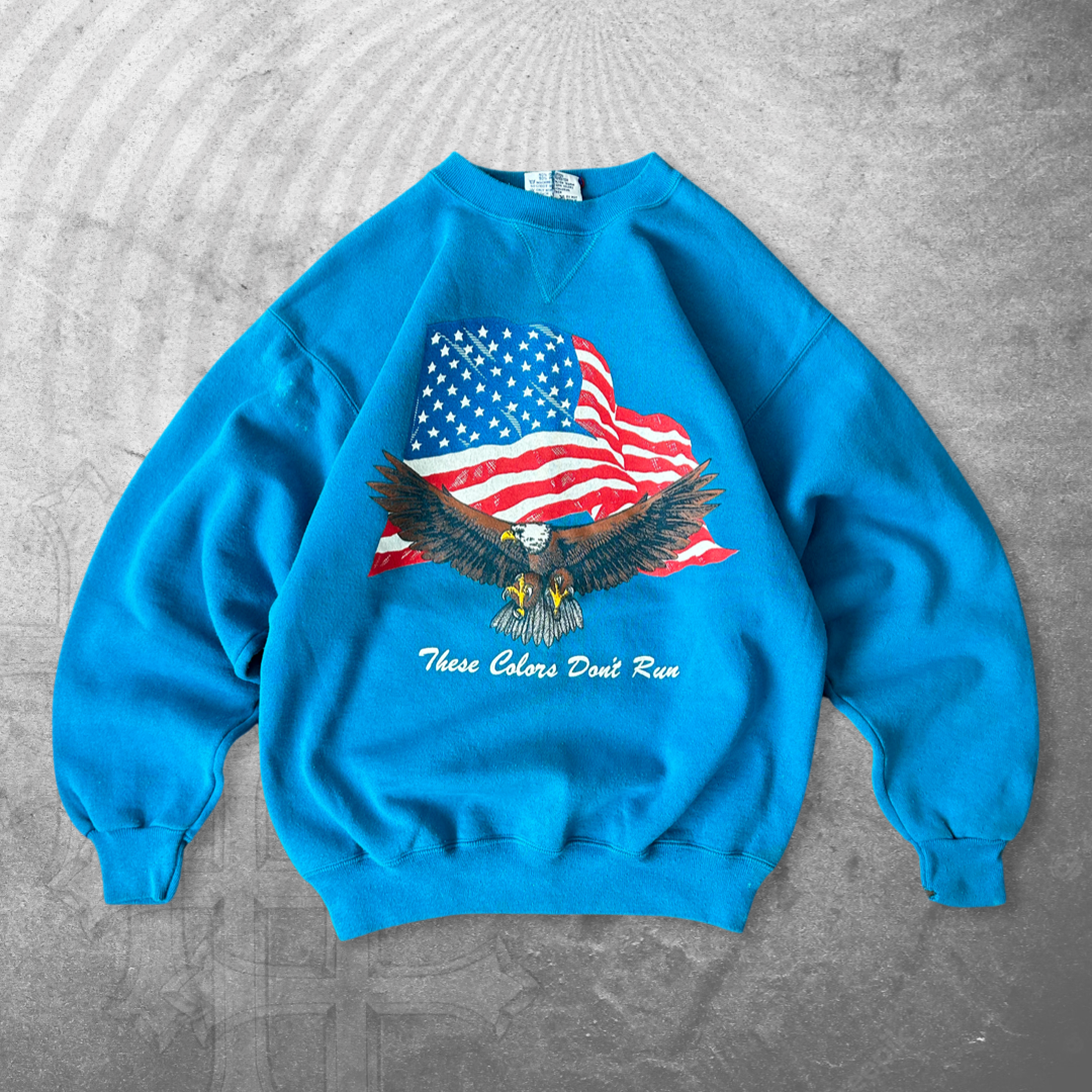 Ocean Blue Eagle Sweatshirt 1990s (M)