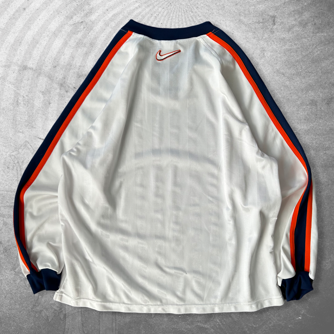 White Nike Center Swoosh Jersey Pullover 1990s (XL)