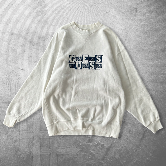 White Guess USA Sweatshirt 1990s (XL)