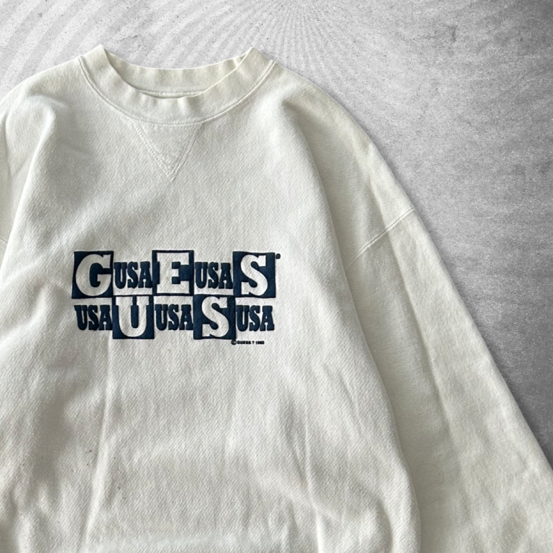 White Guess USA Sweatshirt 1990s (XL)