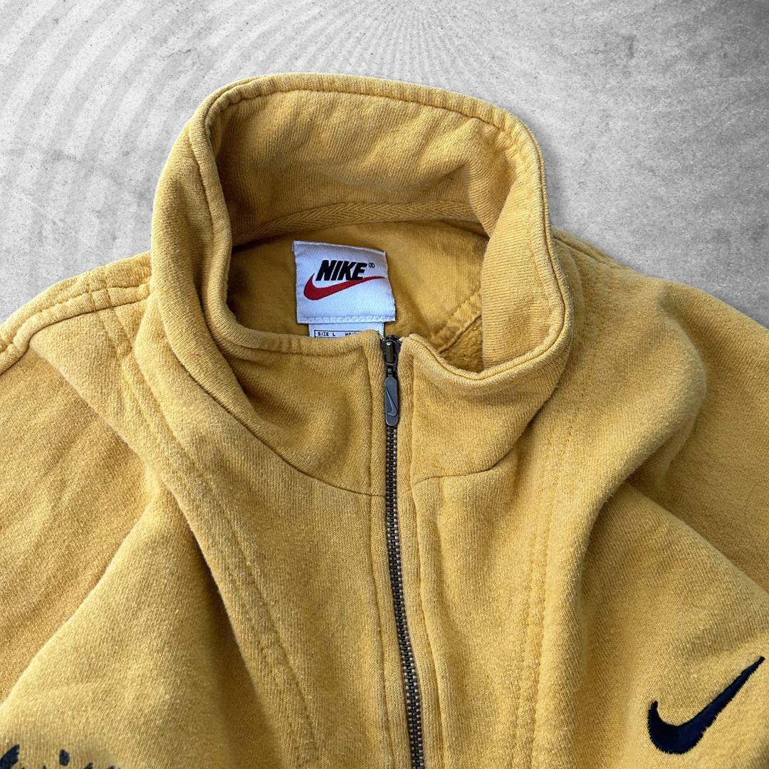 Yellow Nike Quarter Zip Sweatshirt 1990s (L)
