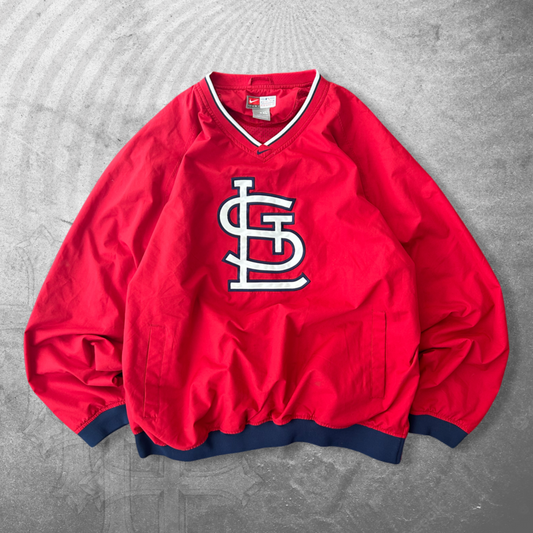 Red Nike Center Swoosh St Louis Cardinals Pullover 2000s (XXL)