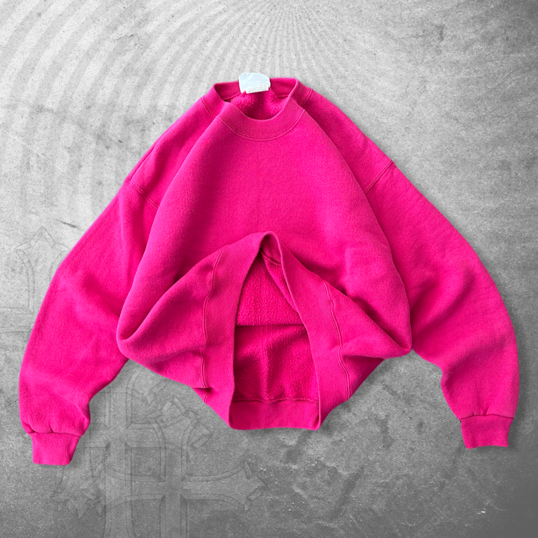 Hot Pink Blank Sweatshirt 1990s (M)
