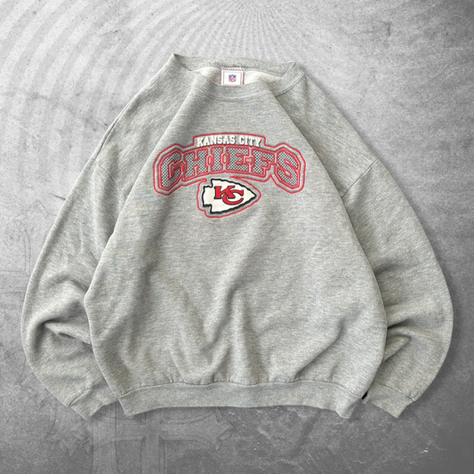 Grey Kansas City Chiefs Sweatshirt 1990s (XL)