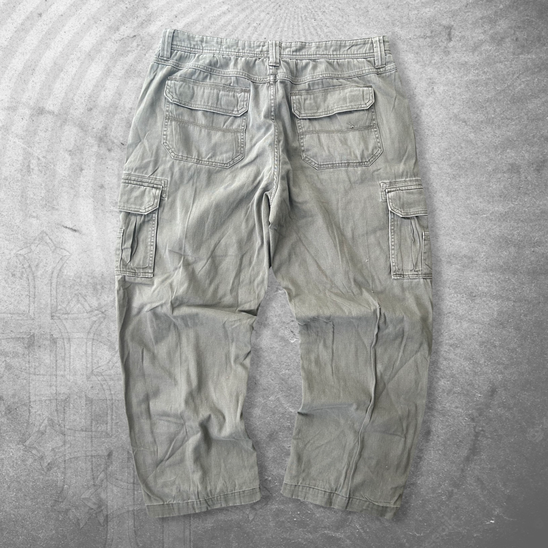 Baggy Grey Cargo Pants 1990s (36x30)