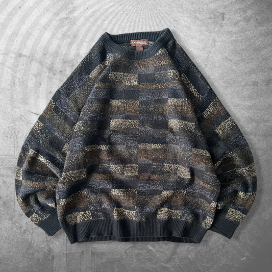 Earth Tone Pattern Sweater 1990s (L)