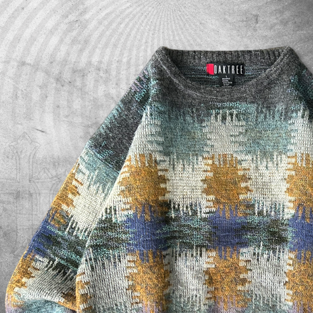 Multicolor Wool Pattern Sweater 1990s (L)