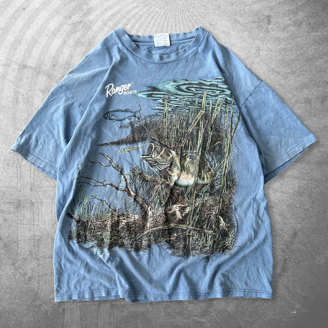 Blue Ranger Bass Mega Print Shirt 1990s (XL)