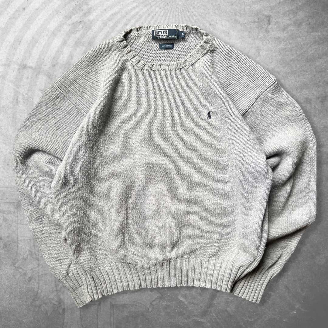 Grey Polo Ralph Lauren Sweater 1990s (L)