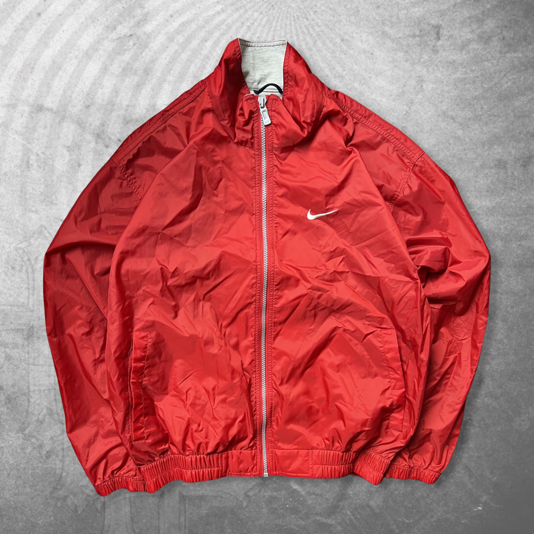 Red Nike Lined Windbreaker Jacket 1990s (M)