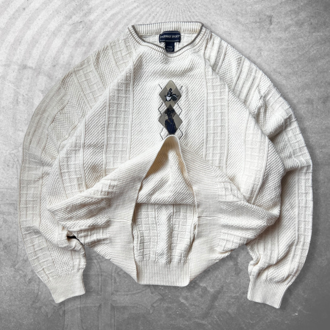 Bone White Golf Sweater 1990s (XL)