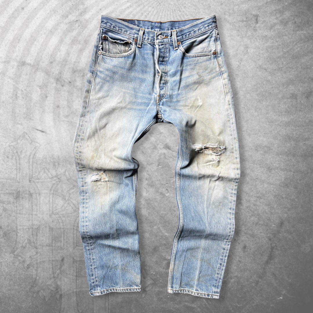 Faded Distressed Levi’s 501xx Jeans 1990s (30x29)
