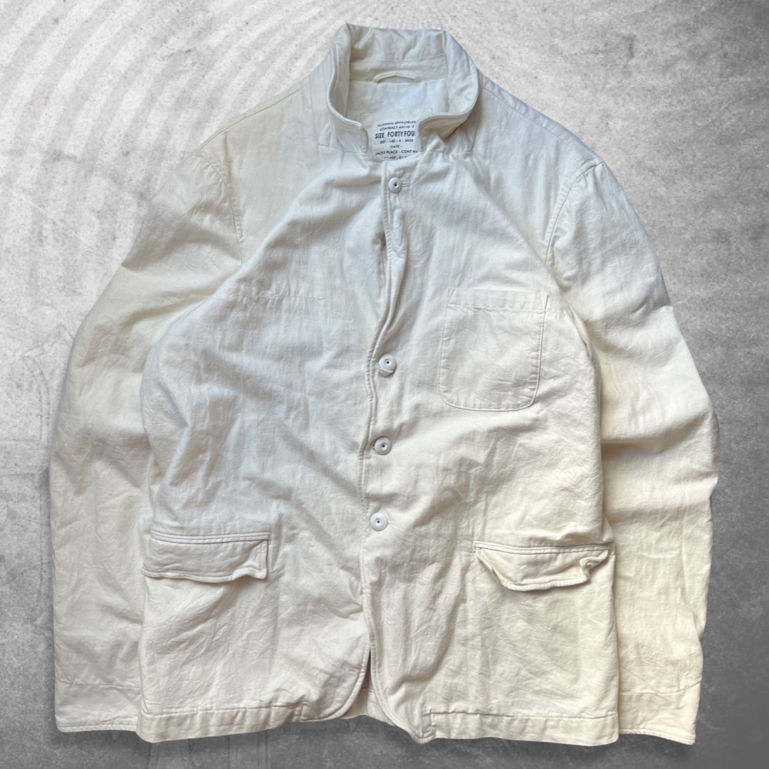 Bone White All Saints Heavy Button Up Shirt 2000s (L)