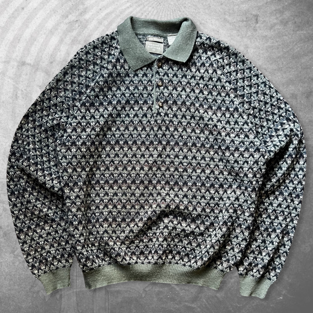 Earth Tone Henley Sweater (L)
