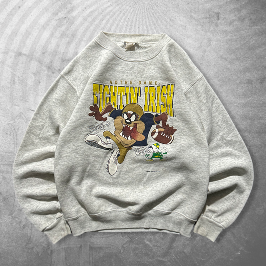 Grey Notre Dame Taz Sweatshirt 1990s (S)