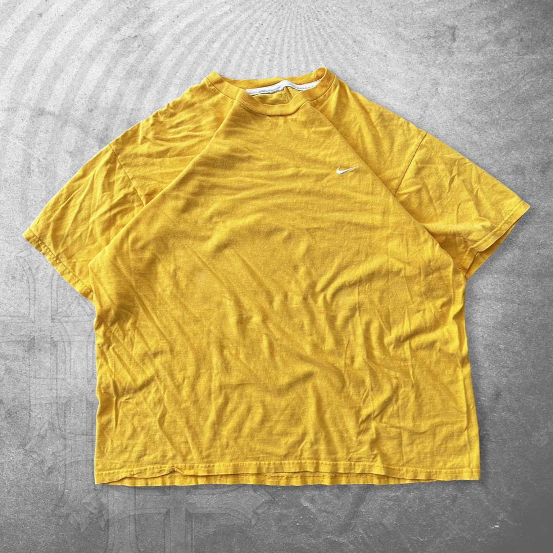 Yellow Nike Essential Swoosh Shirt 2000s (L)