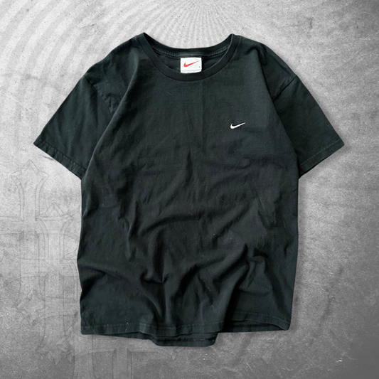 Black Nike Essential Swoosh Shirt 1990s (S)