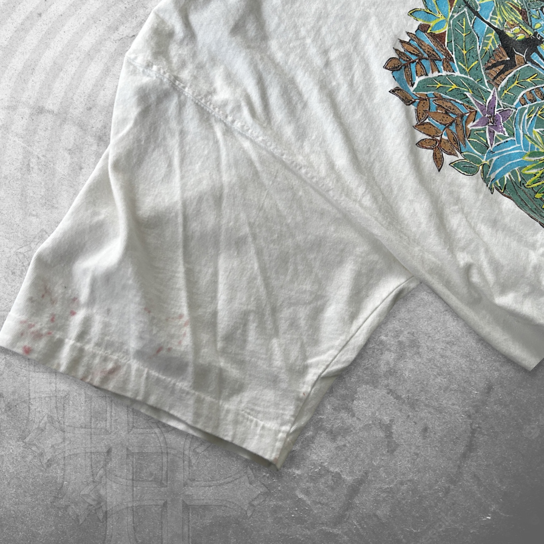 White Distressed Lacoste Jungle Shirt 1992 (L)