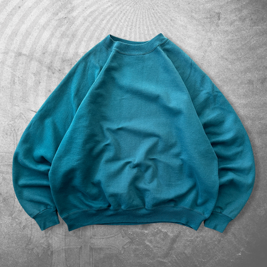 Teal Blank Sweatshirt 1990s (XL)