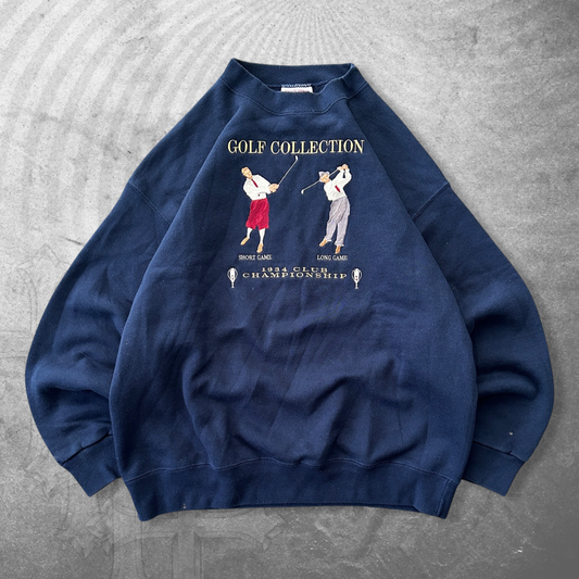Navy Blue Golf Collection Sweatshirt 1990s (L)