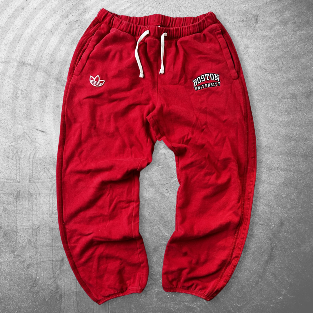 Red Adidas Boston University Sweatpants 1990s (M)