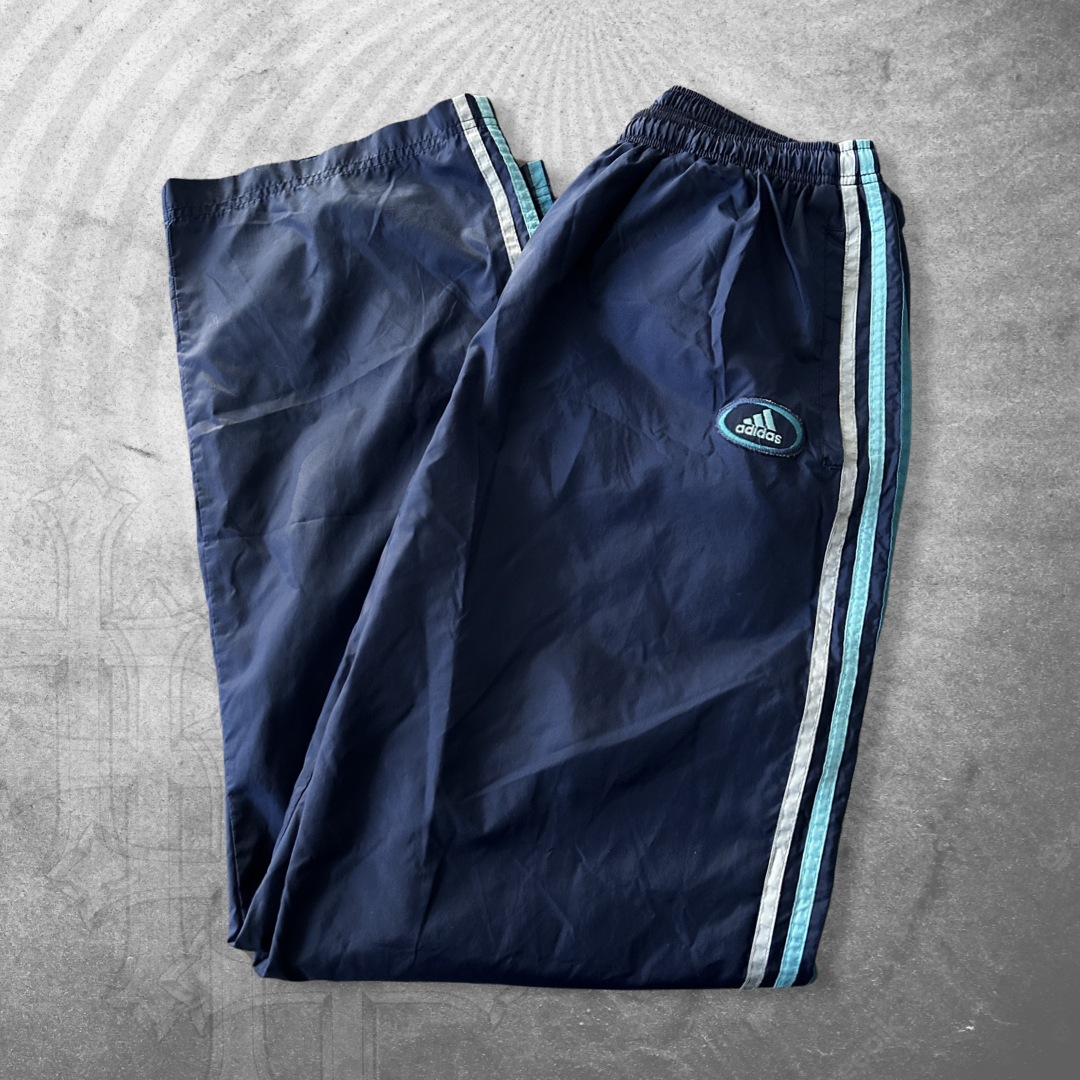 Navy Adidas Track Pants 1990s (XL)