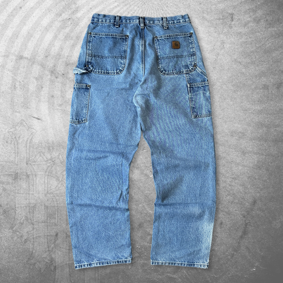 Faded Carhartt Double Knee Jeans 1990s (34x32)