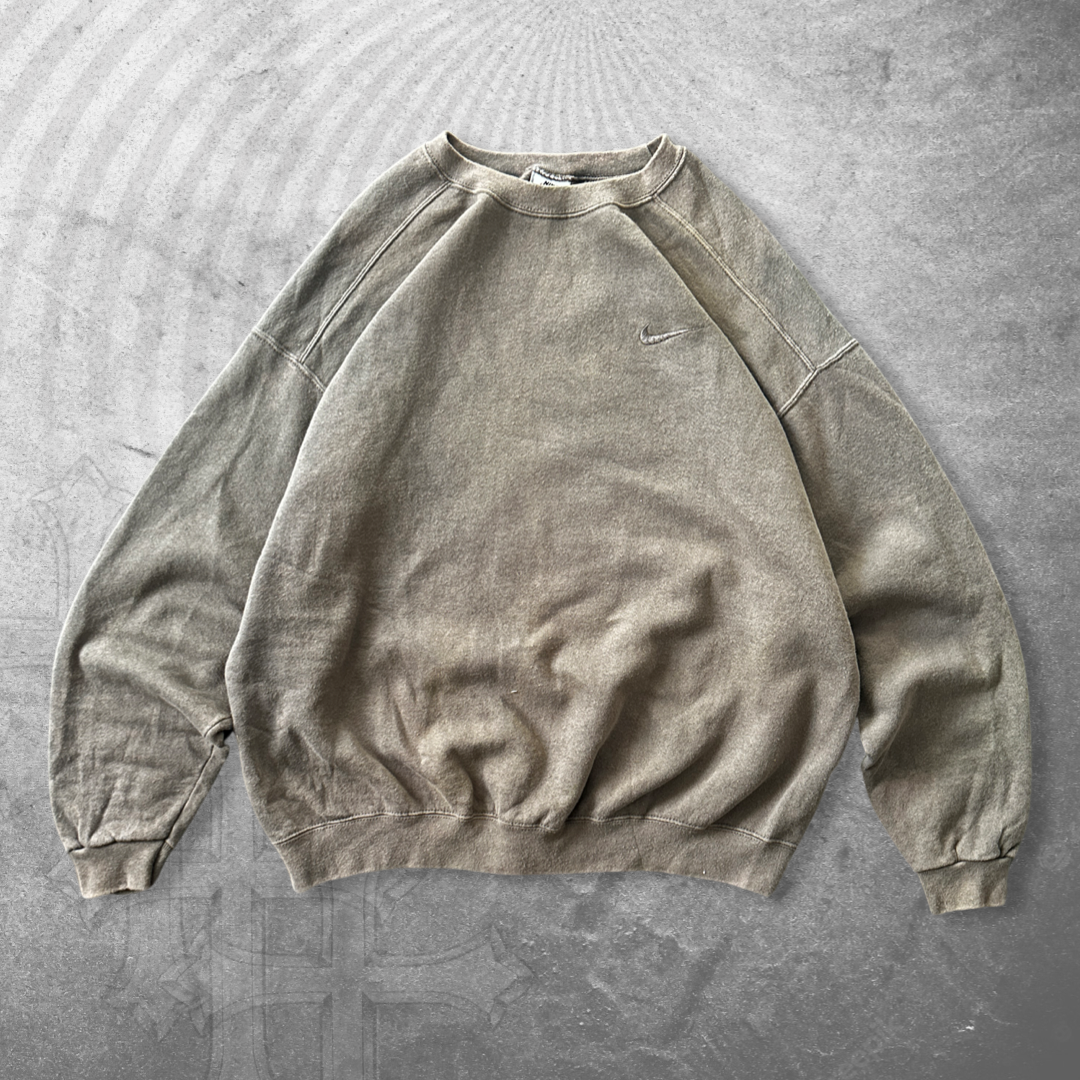 Faded Brown Nike Tonal Sweatshirt 1990s (L)