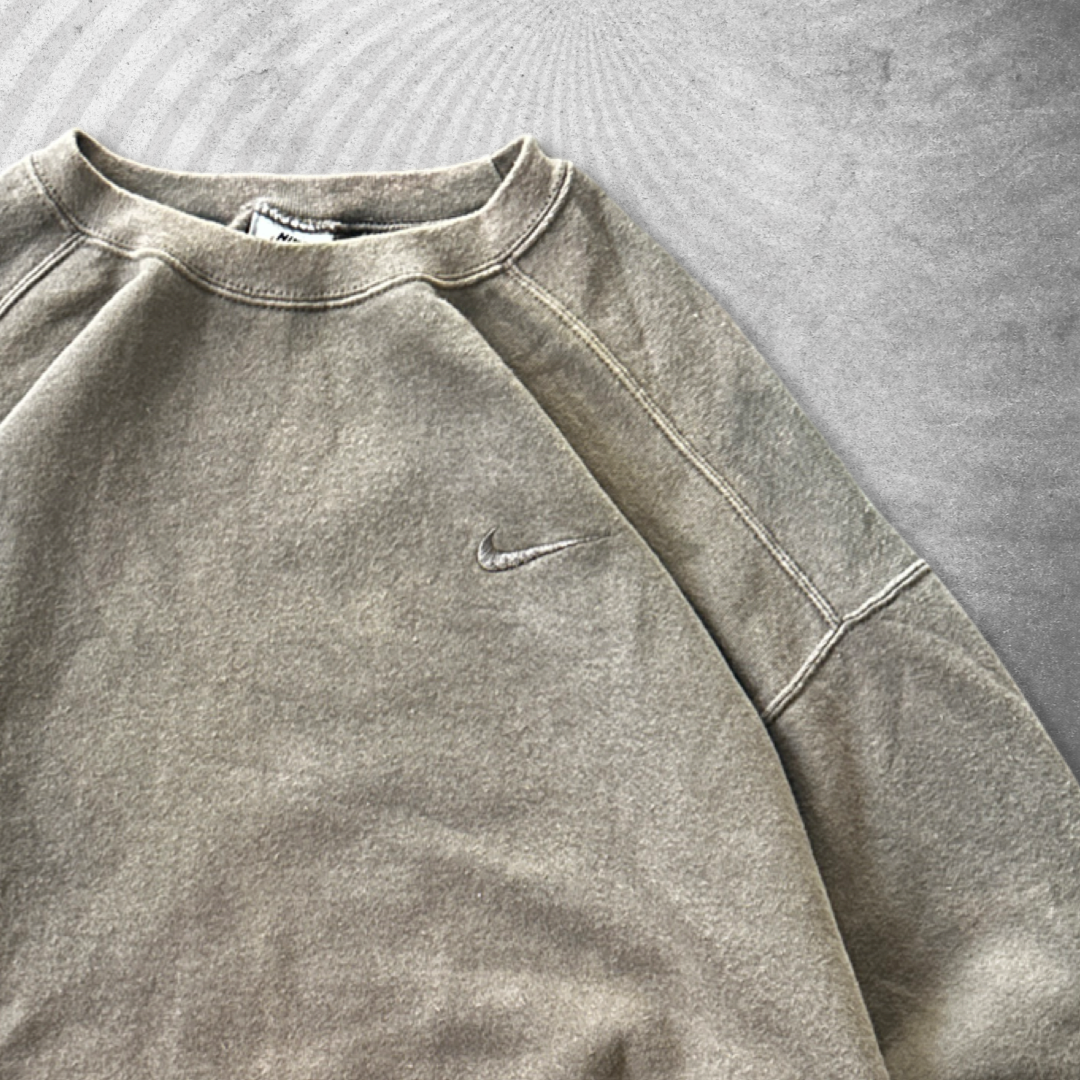 Faded Brown Nike Tonal Sweatshirt 1990s (L)