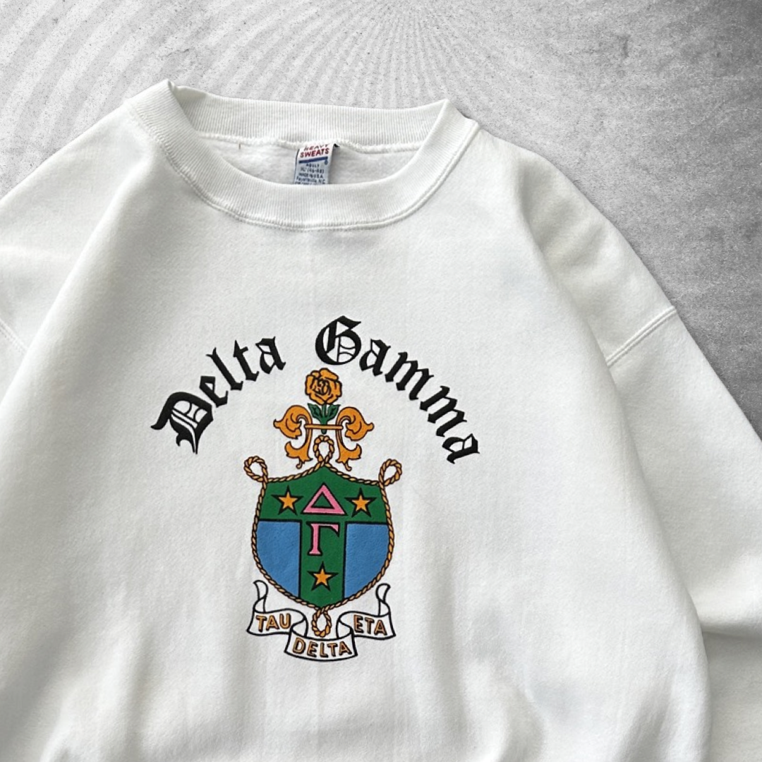 Bone White Delta Gamma Sweatshirt 1990s (XL)