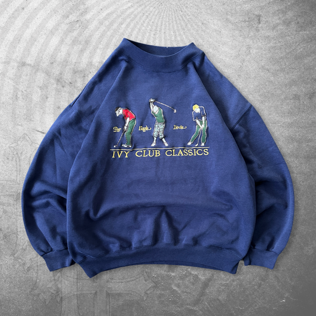 Navy Ivy Club Golf Sweatshirt 1990s (M)