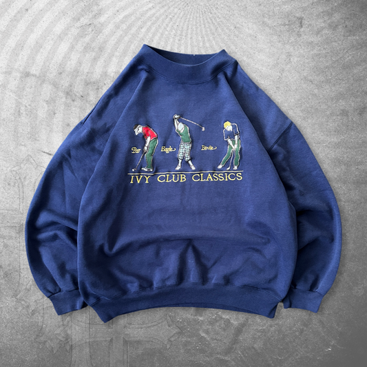 Navy Ivy Club Golf Sweatshirt 1990s (M)