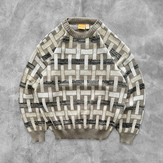 Earth Tone Pattern Sweater 1990s  (L)
